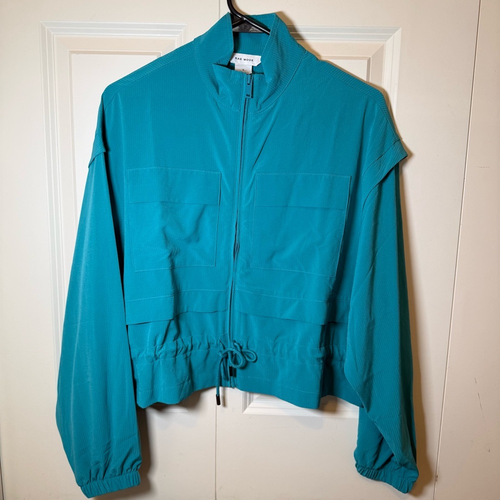 Teal Zip-Up Athletic Jacket
